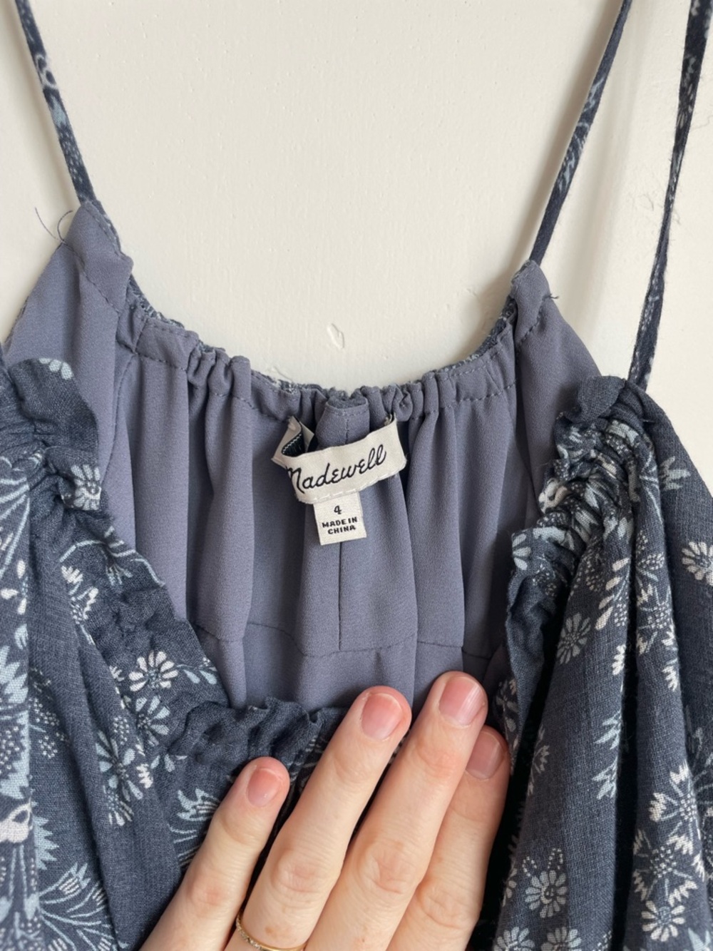Madewell Dusty Blue Floral Slip Dress - Picture 8 of 10